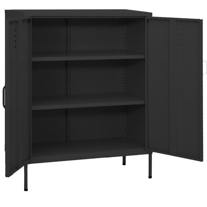 Armoire de rangement Anthracite 80x35x101,5 cm Acier 3 - Photo n°4