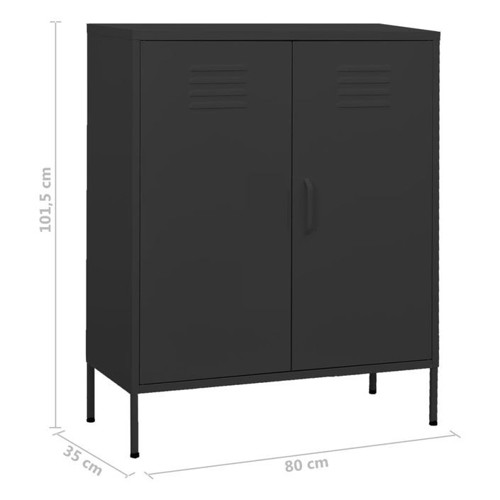 Armoire de rangement Anthracite 80x35x101,5 cm Acier 3 - Photo n°9