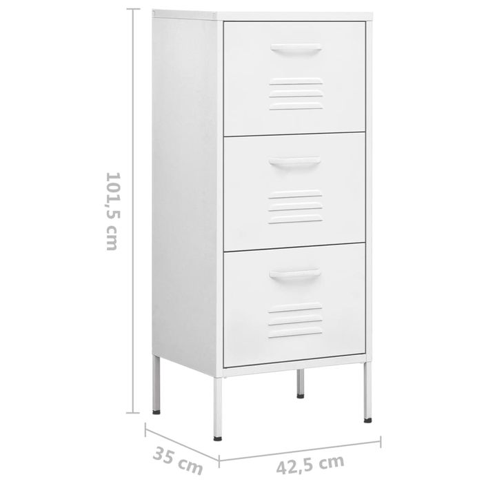 Armoire de rangement Blanc 42,5x35x101,5 cm Acier - Photo n°10