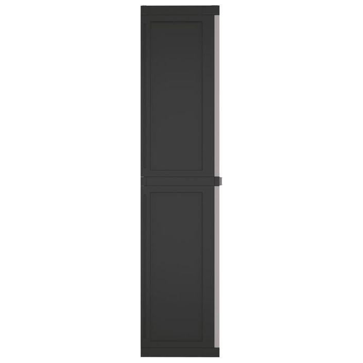 Armoire de rangement d'extérieur gris et noir 97x37x165 cm PP - Photo n°5