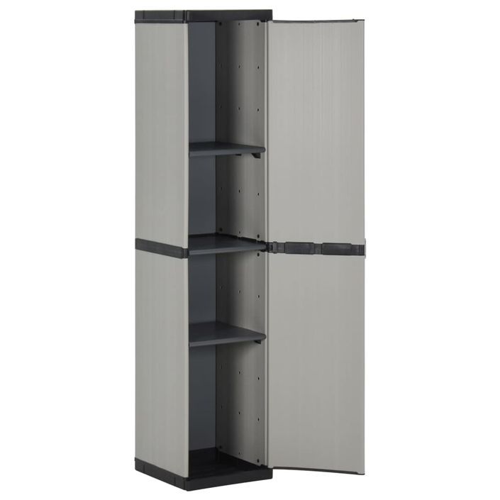 Armoire de rangement de jardin 3 étagères Gris/noir 34x40x168cm - Photo n°3