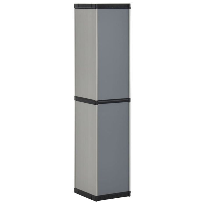 Armoire de rangement de jardin 3 étagères Gris/noir 34x40x168cm - Photo n°6