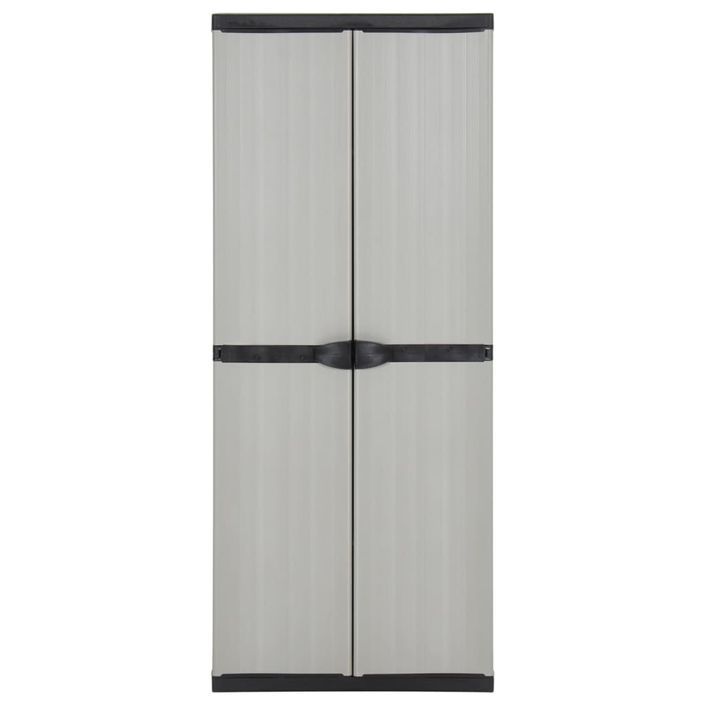 Armoire de rangement de jardin 3 étagères Gris/noir 68x40x168cm - Photo n°2