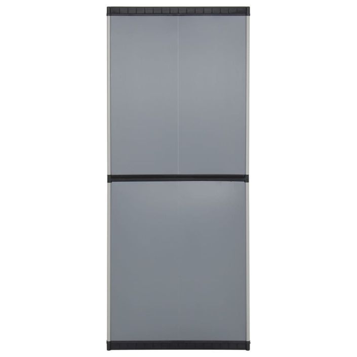 Armoire de rangement de jardin 3 étagères Gris/noir 68x40x168cm - Photo n°5