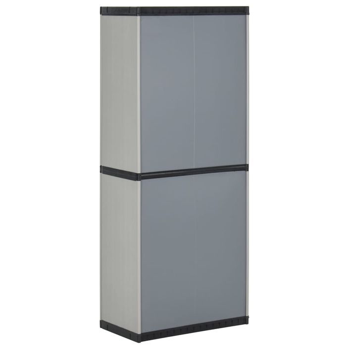 Armoire de rangement de jardin 3 étagères Gris/noir 68x40x168cm - Photo n°6