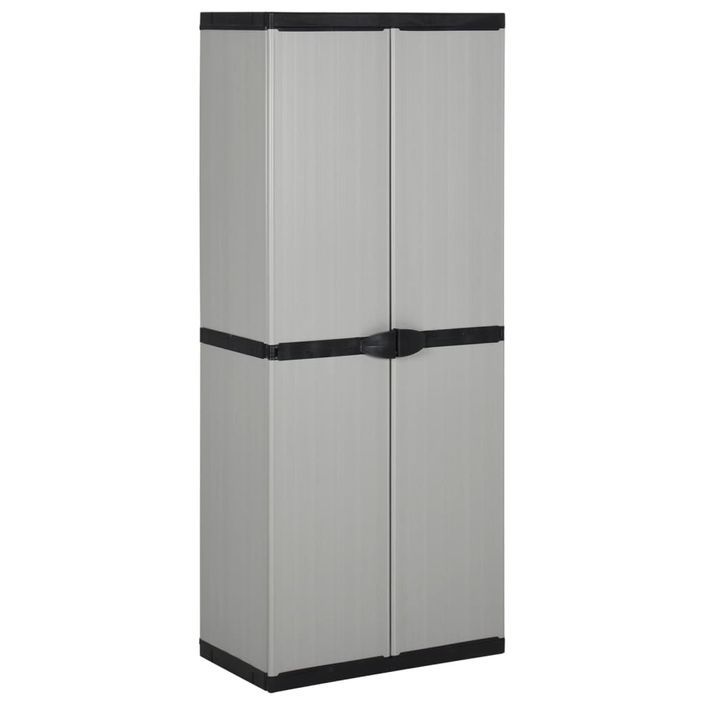 Armoire de rangement de jardin 3 étagères Gris/noir 68x40x168cm - Photo n°1