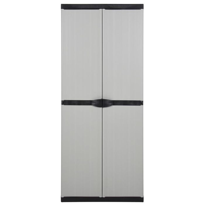 Armoire de rangement de jardin 3 étagères Gris/noir 68x40x168cm - Photo n°2