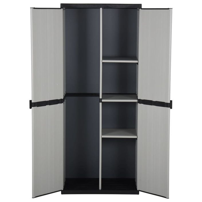 Armoire de rangement de jardin 3 étagères Gris/noir 68x40x168cm - Photo n°3