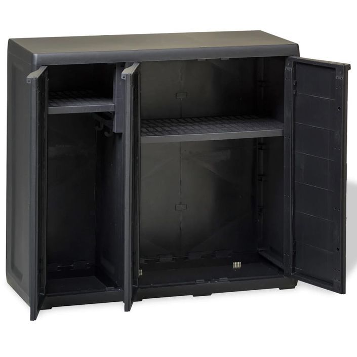 Armoire de rangement de jardin avec 2 étagères Noir - Photo n°3