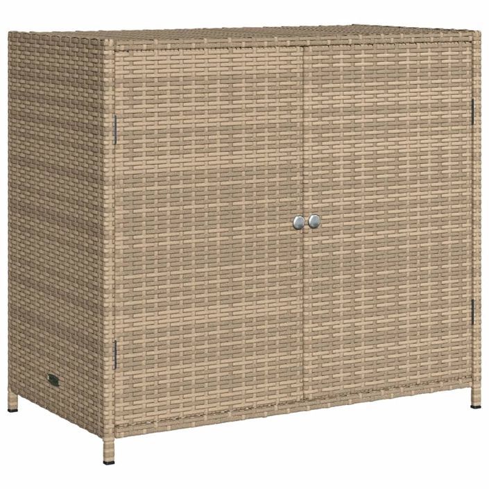 Armoire de rangement de jardin beige 83x45x76 cm résine tressée - Photo n°2