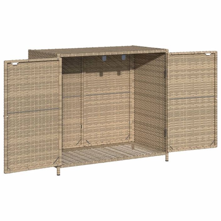 Armoire de rangement de jardin beige 83x45x76 cm résine tressée - Photo n°6