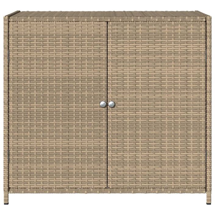 Armoire de rangement de jardin beige 83x45x76 cm résine tressée - Photo n°7