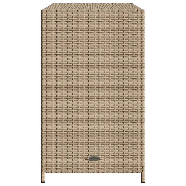 Armoire de rangement de jardin beige 83x45x76 cm résine tressée - Photo n°8