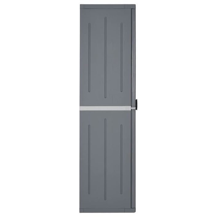 Armoire de rangement de jardin gris 65x45x172 cm PP rotin - Photo n°3