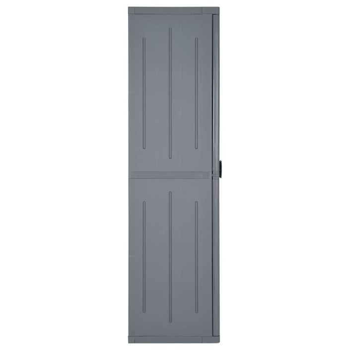 Armoire de rangement de jardin gris 65x45x172 cm PP rotin - Photo n°3