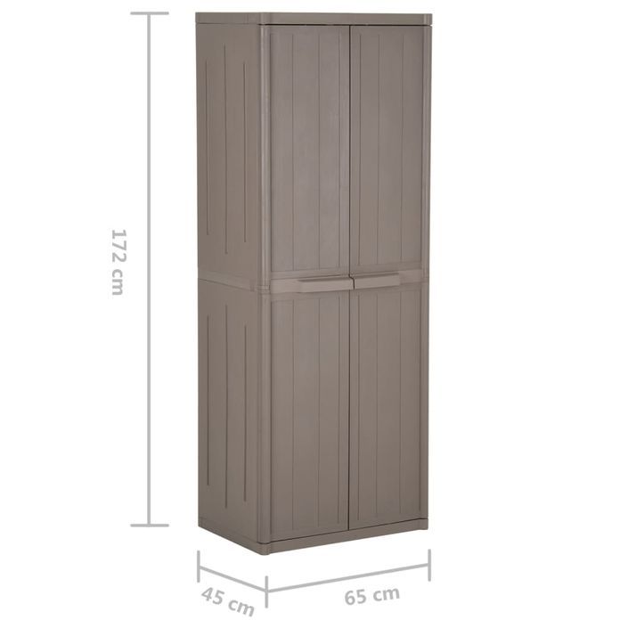 Armoire de rangement de jardin Marron 65x45x172 cm PP - Photo n°9