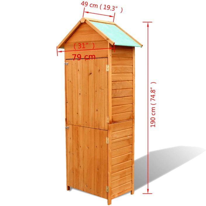 Armoire de rangement de jardin Marron 79x49x190 cm - Photo n°6