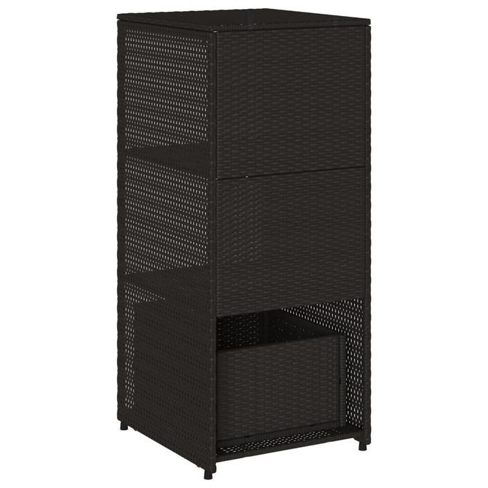 Armoire de rangement de jardin noir 50x55x115 cm résine tressée - Photo n°9