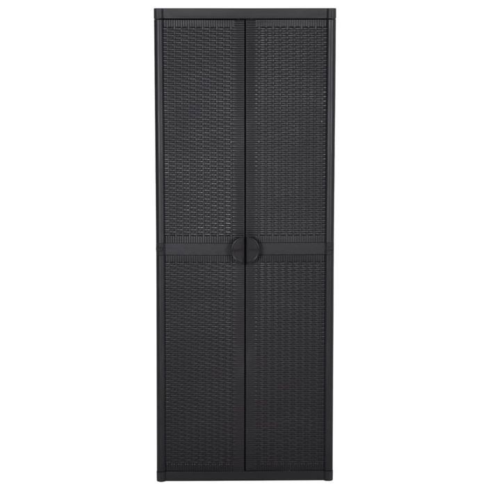 Armoire de rangement de jardin Noir 65x45x172 cm PP 2 - Photo n°4