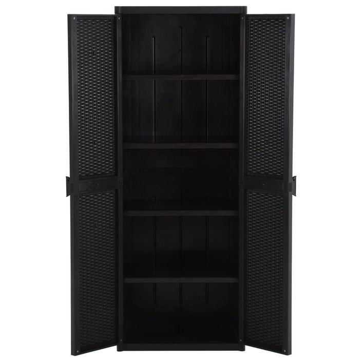 Armoire de rangement de jardin Noir 65x45x172 cm PP - Photo n°6