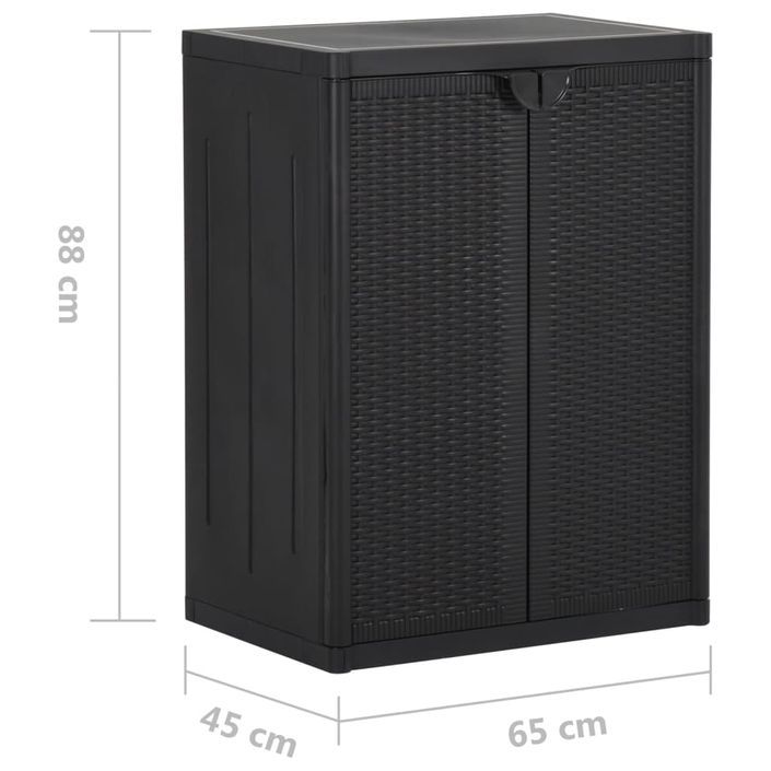 Armoire de rangement de jardin Noir 65x45x88 cm PP - Photo n°8