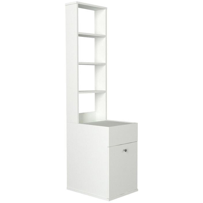 Armoire de rangement de toilette bois blanc 39.6 cm - Photo n°5