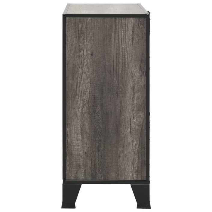 Armoire de rangement Gris 72x36x82 cm Métal et MDF - Photo n°4