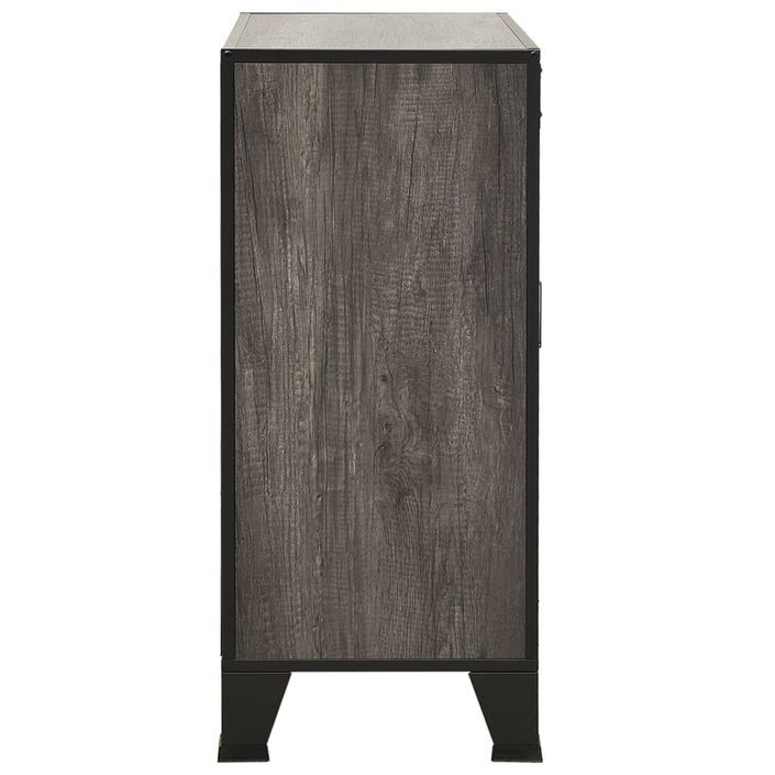 Armoire de rangement Gris 72x36x82 cm Métal et MDF - Photo n°4