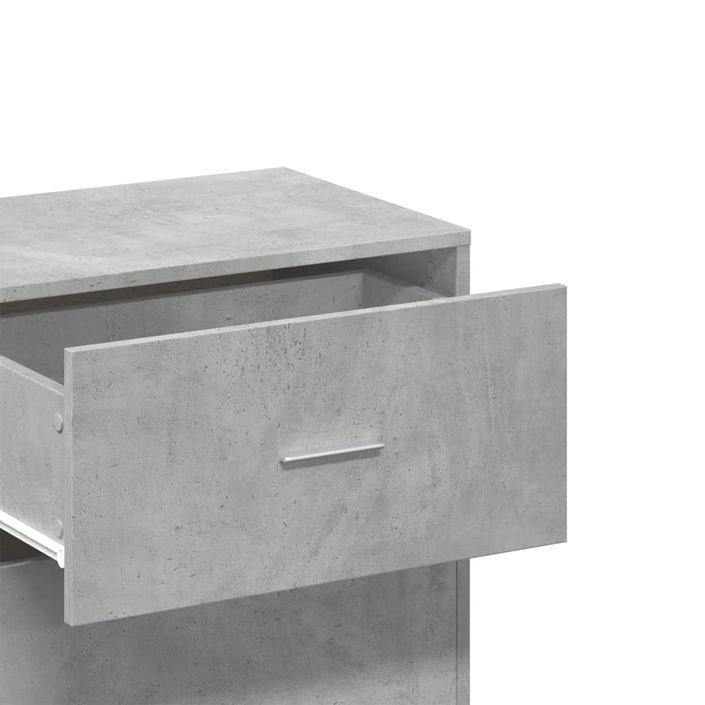 Armoire de rangement gris béton 56,5x39x90 cm bois d'ingénierie - Photo n°9