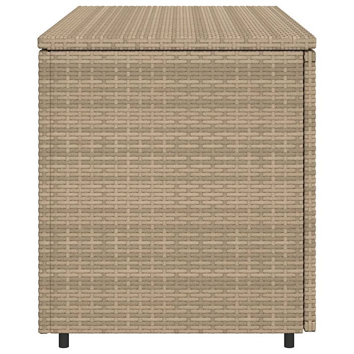 Armoire de rangement jardin beige 110x55x60,5 cm résine tressée - Photo n°8