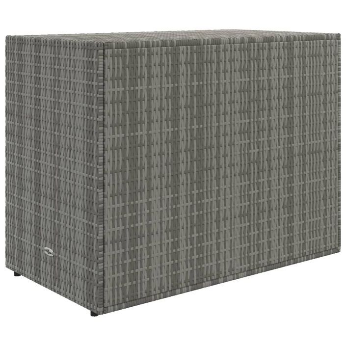 Armoire de rangement jardin Gris 100x55,5x80 cm Résine tressée - Photo n°6