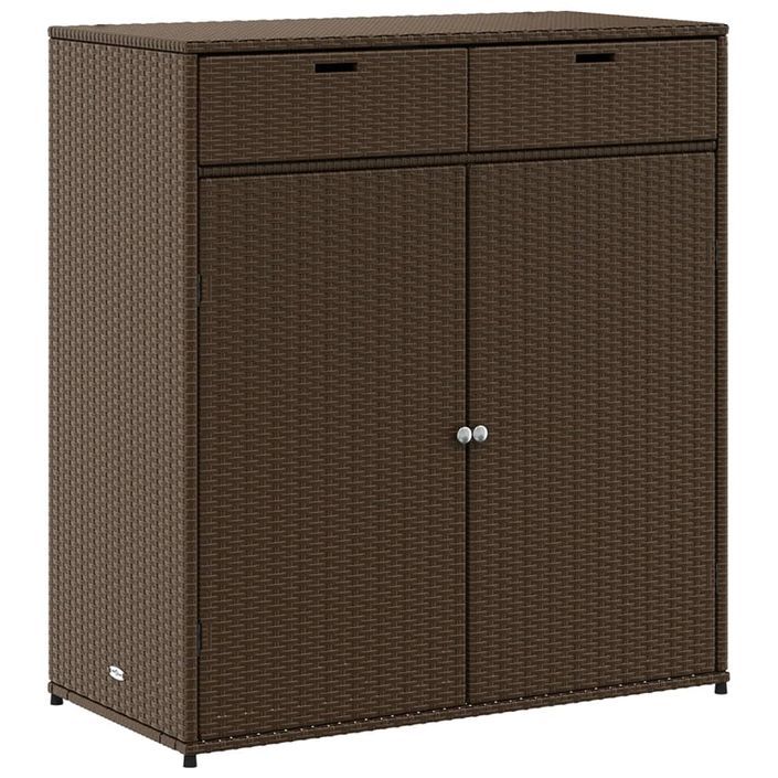 Armoire de rangement jardin marron 105x55x113 cm résine tressée - Photo n°2