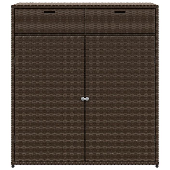 Armoire de rangement jardin marron 105x55x113 cm résine tressée - Photo n°7