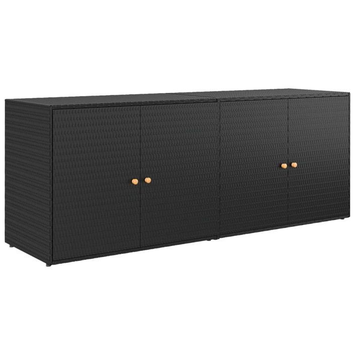 Armoire de rangement jardin Noir 198x55,5x80 cm Résine tressée - Photo n°1