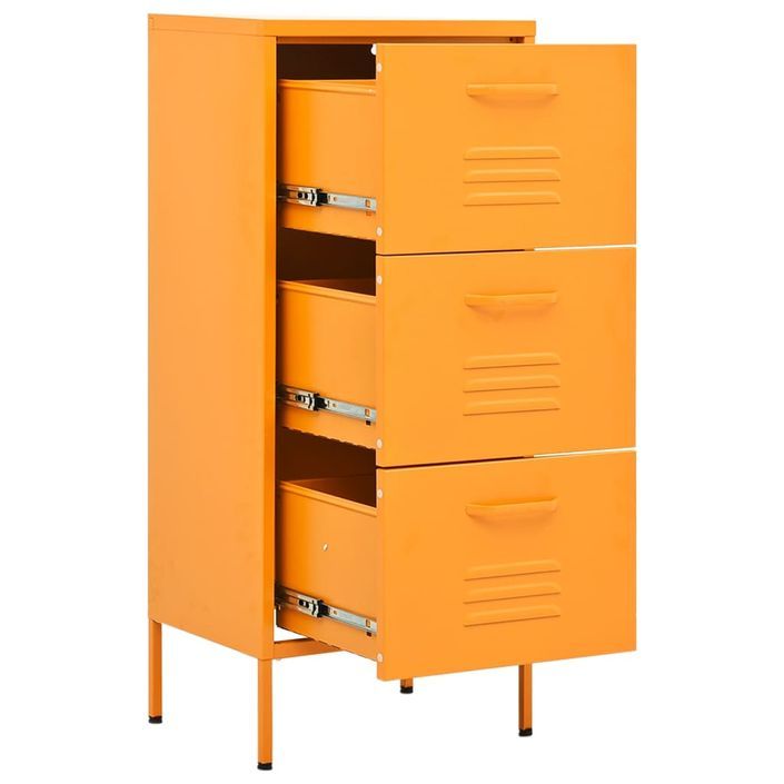 Armoire de rangement Jaune moutarde 42,5x35x101,5 cm Acier 2 - Photo n°6