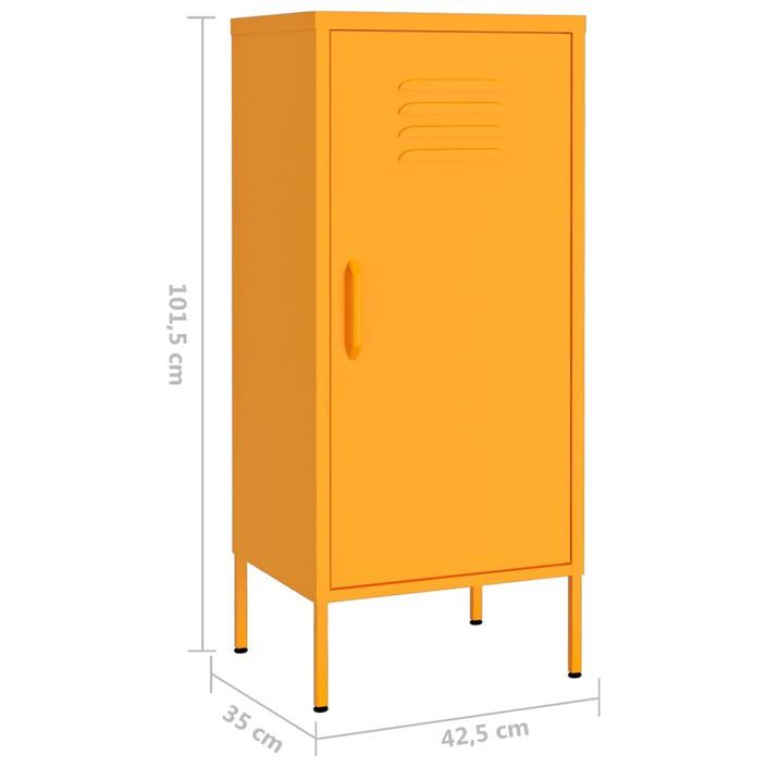 Armoire de rangement Jaune moutarde 42,5x35x101,5 cm Acier - Photo n°8