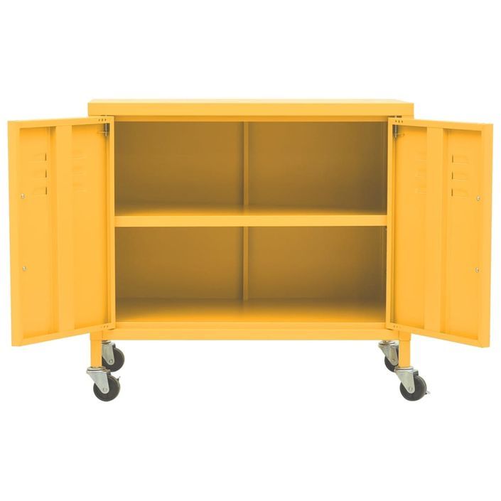 Armoire de rangement Jaune moutarde 60x35x56 cm Acier - Photo n°6