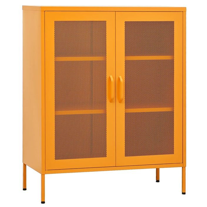 Armoire de rangement Jaune moutarde 80x35x101,5 cm Acier 2 - Photo n°1