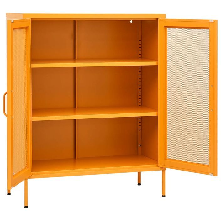 Armoire de rangement Jaune moutarde 80x35x101,5 cm Acier 2 - Photo n°4