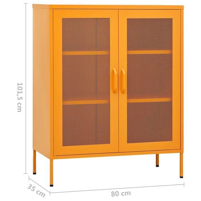 Armoire de rangement Jaune moutarde 80x35x101,5 cm Acier 2 - Photo n°9