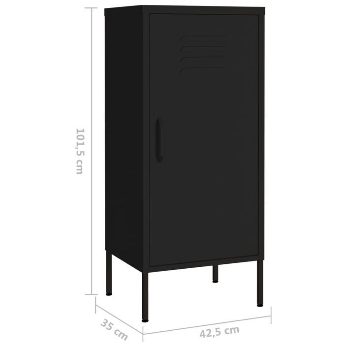 Armoire de rangement Noir 42,5x35x101,5 cm Acier - Photo n°8