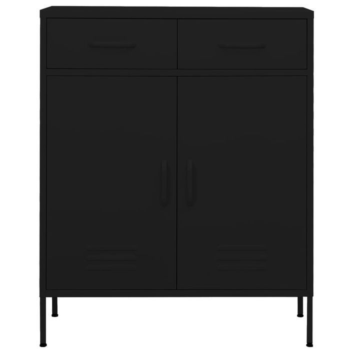 Armoire de rangement Noir 80x35x101,5 cm Acier - Photo n°2