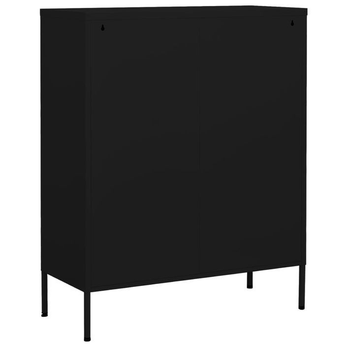 Armoire de rangement Noir 80x35x101,5 cm Acier - Photo n°4