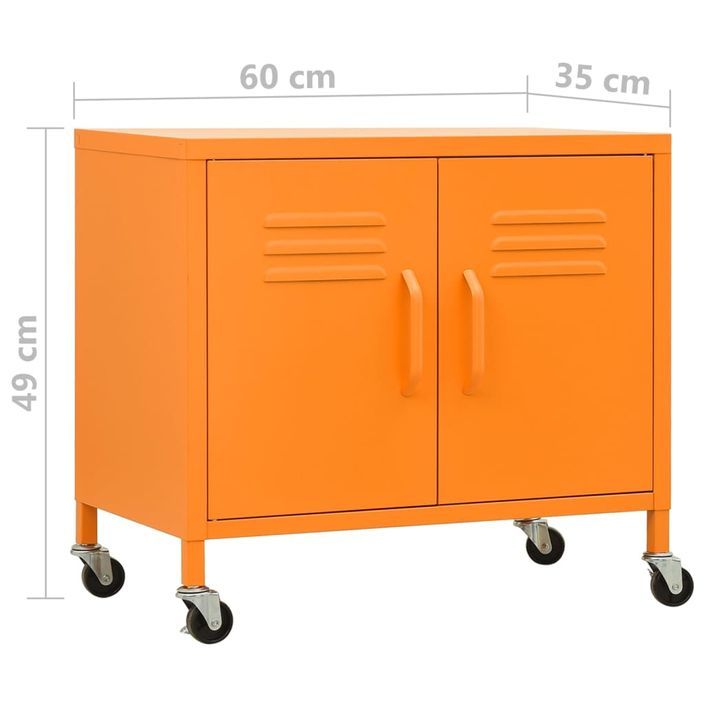 Armoire de rangement Orange 60x35x49 cm Acier - Photo n°8