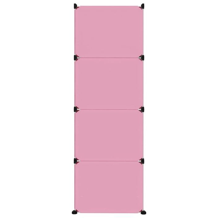 Armoire de rangement pour enfants avec 12 cubes Rose PP - Photo n°4