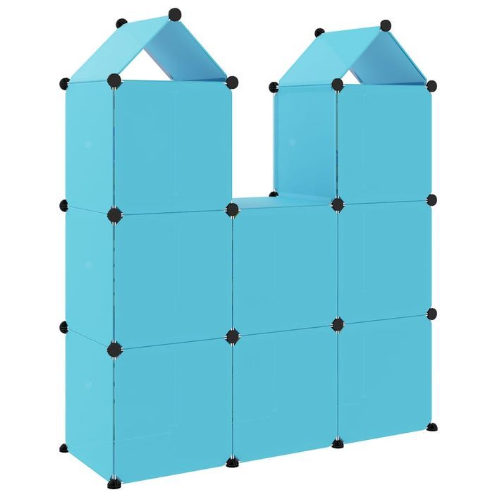 Armoire de rangement pour enfants avec 8 cubes Bleu PP - Photo n°5