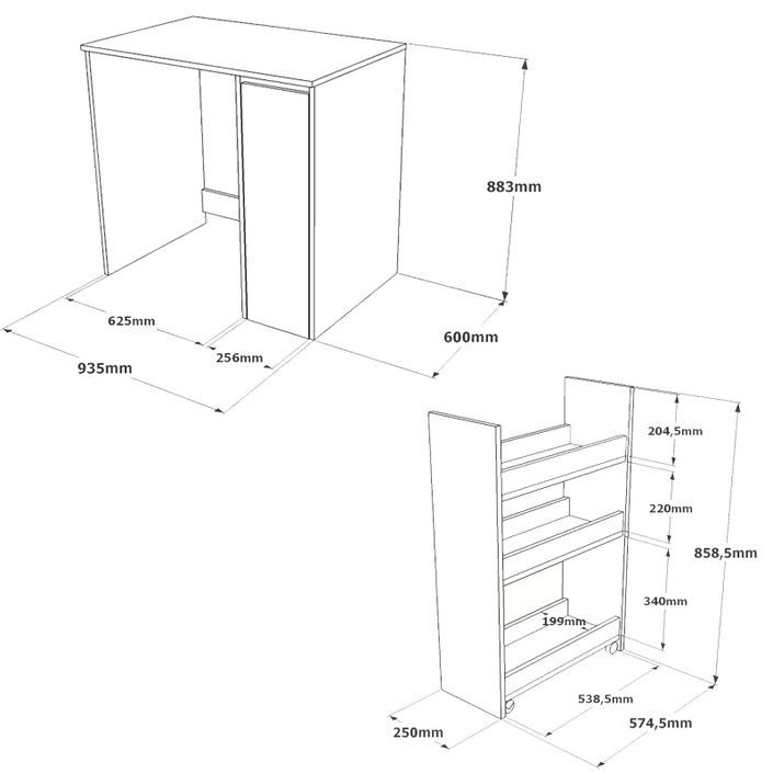 Armoire de Rangement pour Machine à Laver en Bois Blanc - Photo n°6