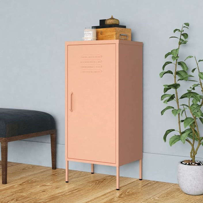 Armoire de rangement Rose 42,5x35x101,5 cm Acier - Photo n°1