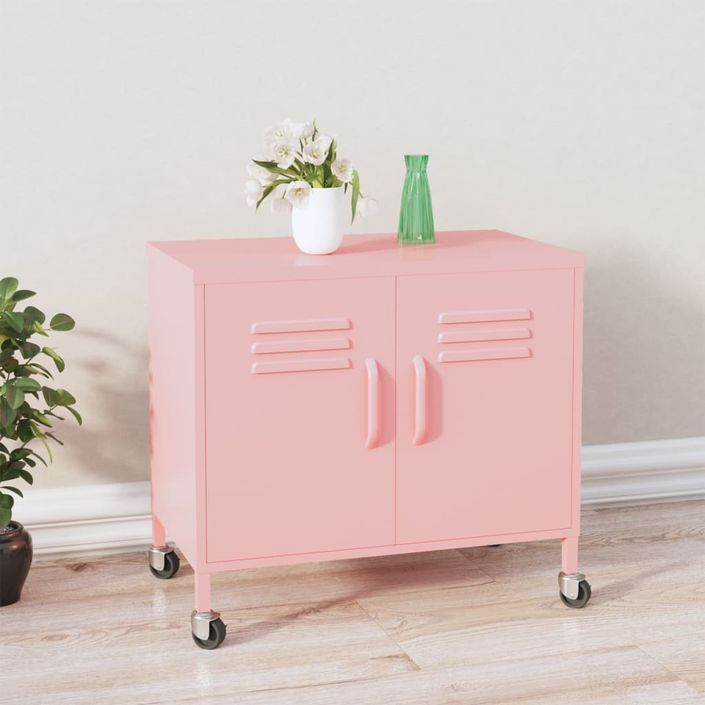 Armoire de rangement Rose 60x35x56 cm Acier - Photo n°1