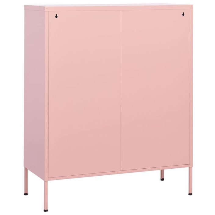 Armoire de rangement Rose 80x35x101,5 cm Acier - Photo n°5